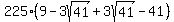 225%289-3sqrt%2841%29%2B3sqrt%2841%29+-+41%29+