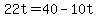 22t+=+40-10t