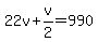 22v%2Bv%2F2=990