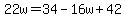 22w=34-16w%2B42
