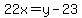 22x=y-23