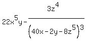 22x%5E5y-%283z%5E4%29%2F%2840x+-+2y+-+8z%5E5%29%5E3