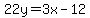 22y=3x-12