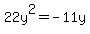 22y%5E2=-11y