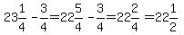 23%261%2F4-3%2F4=22%265%2F4-3%2F4=22%262%2F4=22%261%2F2