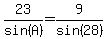 23%2Fsin%28A%29=9%2Fsin%2828%29