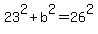 23%5E2%2Bb%5E2=26%5E2