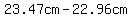 23.47cm-22.96cm