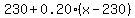 230%2B0.20%28x-230%29