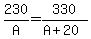 230%2FA+=+330%2F%28A%2B20%29