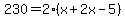 230+=+2%28x%2B2x-5%29