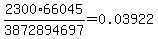 2300%2A66045%2F3872894697+=+0.03922