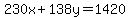 230x%2B138y=1420