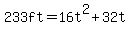 233ft+=+16t%5E2+%2B+32t
