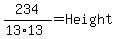 234%2F%2813%2A13%29+=+Height
