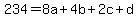 234=8a%2B4b%2B2c%2Bd