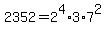 2352+=+2%5E4%2A3%2A7%5E2