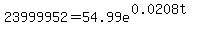 23999952=+54.99e%5E%280.0208t%29