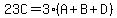 23C=3%28A%2BB%2BD%29