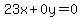 23x%2B0y=0