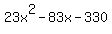 23x%5E2-83x-330