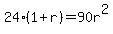 24%281%2Br%29+=+90r%5E2