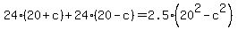 24%2820%2Bc%29%2B24%2820-c%29=2.5%2820%5E2-c%5E2%29