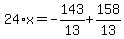 24%2Ax=-143%2F13%2B158%2F13