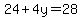 24%2B4y=28