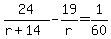 24%2F%28r%2B14%29-19%2Fr=1%2F60