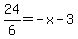 24%2F6=-x-3