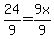 24%2F9=9x%2F9