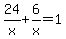 24%2Fx%2B6%2Fx=1