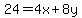 24=+4x+%2B+8y