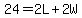 24=2L%2B2W