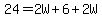 24=2W%2B6%2B2W
