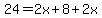 24=2x%2B8%2B2x