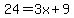 24=3x%2B9