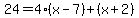 24=4%28x-7%29%2B%28x%2B2%29
