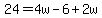 24=4w-6%2B2w
