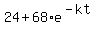 24+%2B+68%2Ae%5E%28-kt%29