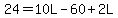 24+=+10L-60%2B2L