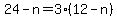 24-n=3%2812-n%29