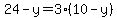 24-y=3%2810-y%29