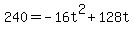 240=-16t%5E2%2B128t