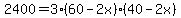 2400=+3%2860-2x%29%2840-2x%29