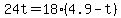 24t=18%284.9-t%29