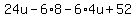 24u-6%2A8-6%2A4u%2B52