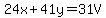 24x%2B41y=31V