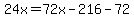 24x=72x-216-72